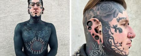 آشپز کانادایی که ۹۶ درصد بدن خود را خالکوبی کرده است