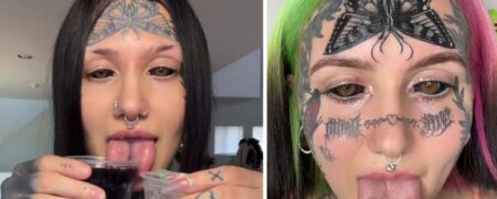 زن عجیبی که زبانش را دو نیم کرده مدعی است می تواند همزمان دو طعم را بچشد + ویدیو