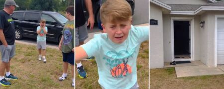 اشک شوق پسربچه بی خانمان ۸ ساله پس از شنیدن خبر خانه دار شدن خانواده اش + ویدیو