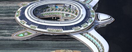 پنجیوس؛ کشتی تفریحی عربستان سعودی به شکل لاک پشت با ظرفیت ۶۰,۰۰۰ نفر + ویدیو