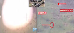 اولین تصاویر از استفاده نیروهای روسیه از تاکتیک تانک انتحاری در اوکراین + ویدیو