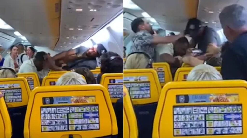نزاع خشونت‌آمیز بر سر صندلی کنار پنجره در هواپیما + ویدیو