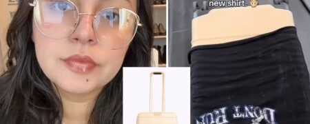 حمله کاربران به زنی که برای محافظت از چمدان ۲۰۰ دلاری جدیدش تیشرت نامزدش را فدا کرد