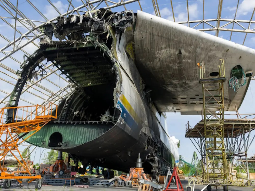 تصاویر جدید از بزرگترین هواپیمای جهان ۱۸ ماه پس از آسیب دیدن در حملات روسیه