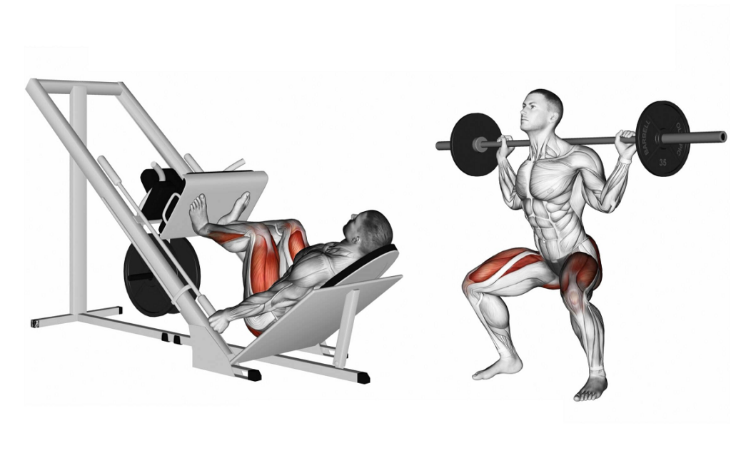 مقایسه حرکات پرس پا و اسکات برای تقویت عضلات پایین تنه؛ کدام بهتر است؟