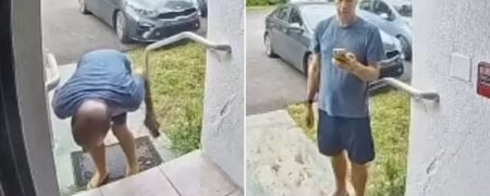 لحظه‌ای که پیک عصبانی به خاطر انعام کم روی غذای مشتری تف می کند + ویدیو