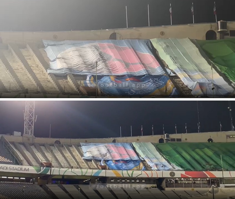 تمسخر ورزشگاه آزادی و کیفیت تصاویر ایران در تلویزیون عربستان