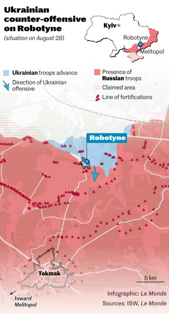 عبور نیروهای اوکراینی از اولین خط دفاعی روسیه در جنوب