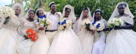 جشن ازدواج همزمان یک مرد اوگاندایی با ۷ زن!