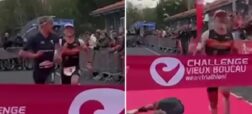 ورزشکار بدشانسی که پس از ۲۰ کیلومتر دویدن در یک متری خط پایان زمین خورد + ویدیو
