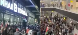 حمله معترضان خشمگین در اعتراض به فرود هواپیمای اسرائیلی در فرودگاه داغستان + ویدیو