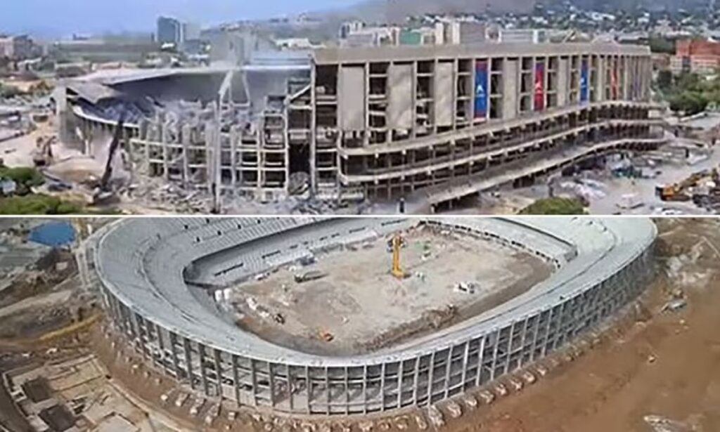 تایم لپس دیدنی از بازسازی ورزشگاه نیوکمپ بارسلونا + ویدیو