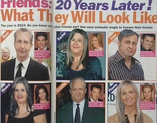 تصاویر خنده دار از پیش بینی ظاهر بازیگران سریال Friends در سال 2024