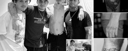 تتوی مشترک پسران دیوید بکهام؛ بروکلین، رومئو و کروز کلمه «برادری» را تتو کردند