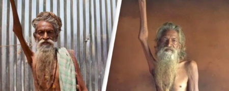 چرا این مرتاض هندی ۵۰ سال است که یک دستش را بالا نگه داشته است؟