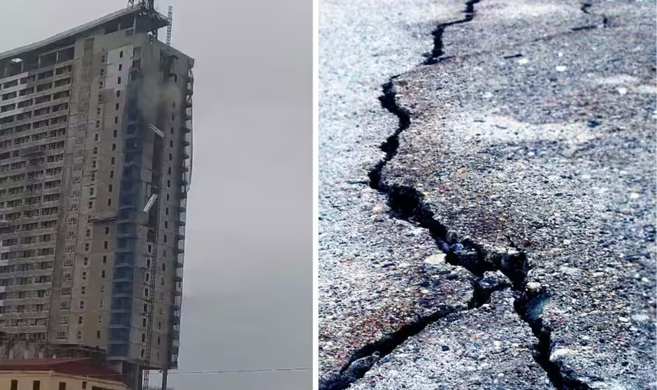 لحظه ترسناک سقوط جرثقیل در پی زلزله شدید فیلیپین + ویدئو