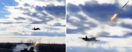 لحظه‌ای که یک خلبان جنگنده روسیه از شلیک پدافند خودی جان سالم به در می‌برد + ویدیو