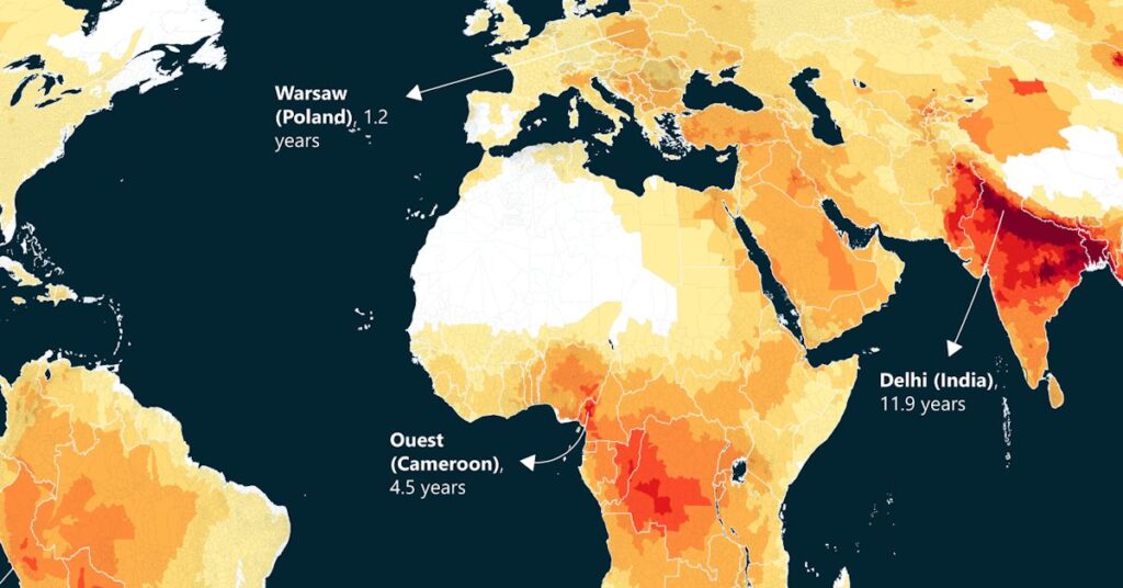 اگر هوا پاک بود مردم این کشورها بیشتر عمر می کردند + نقشه