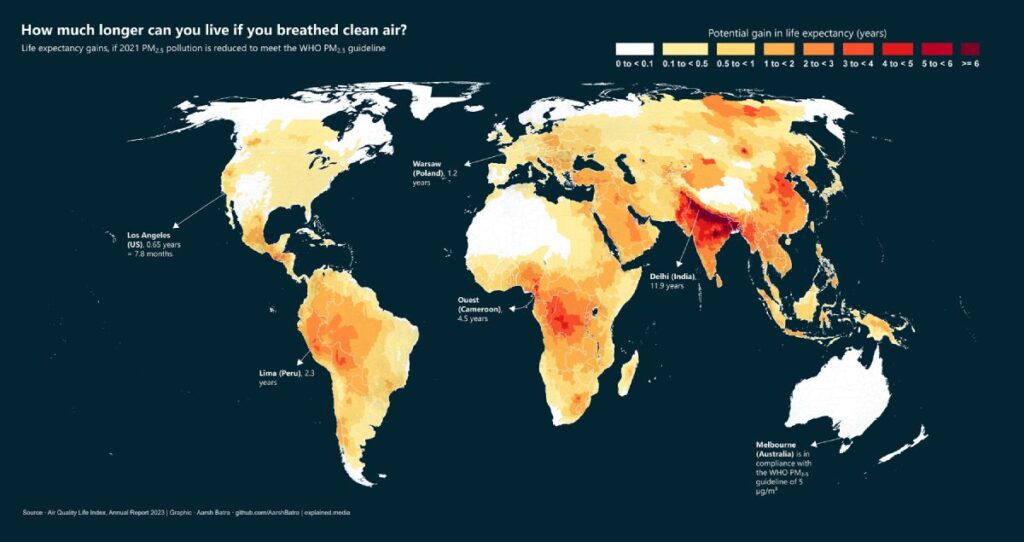 روزیاتو: اگر هوا پاک بود مردم این کشورها بیشتر عمر می کردند + نقشه