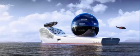 ابرکشتی ۱۳ طبقه ای ملقب به «کره شناور» با موتور هسته ای و ۲۲ آزمایشگاه علمی- تفریحی