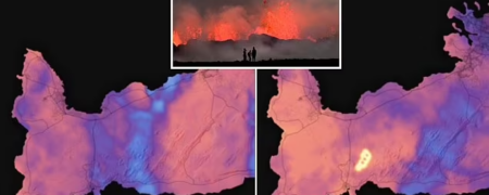 تصاویر دیدنی فوران آتشفشانی در ایسلند از فضا که توسط ناسا شکار شده است + ویدیو