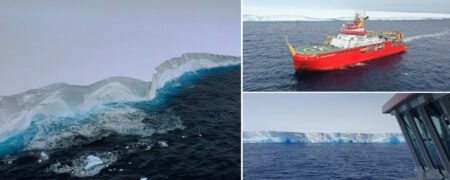 تصاویر تماشایی از بزرگترین کوه یخ جهان که بعد از ۳۰ سال به حرکت درآمده است + ویدئو