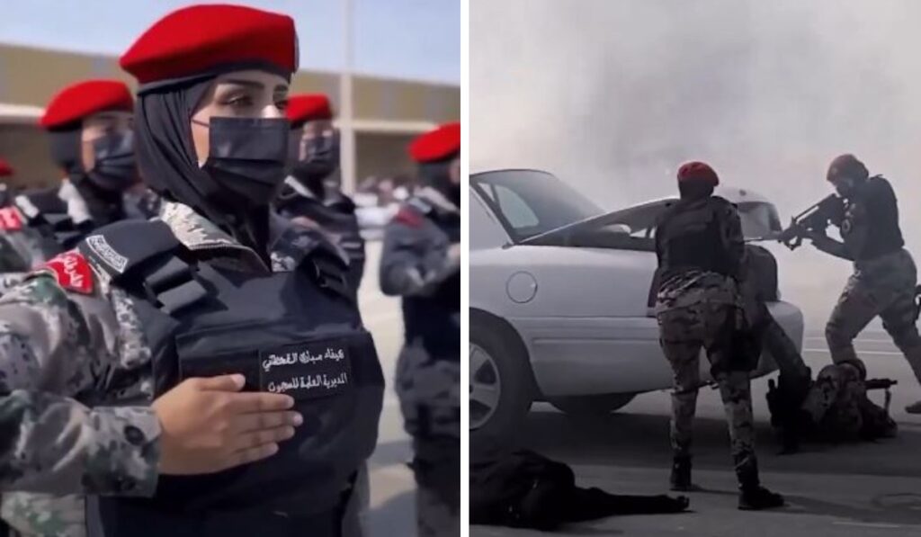 نمایش مهارت‌های نظامی سربازان زن عربستانی در جشن فارغ التحصیلی + ویدیو