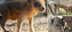تولد یک گونه‌ی خوک-گراز در معرض انقراض با ظاهری عجیب در باغ‌وحش میامی