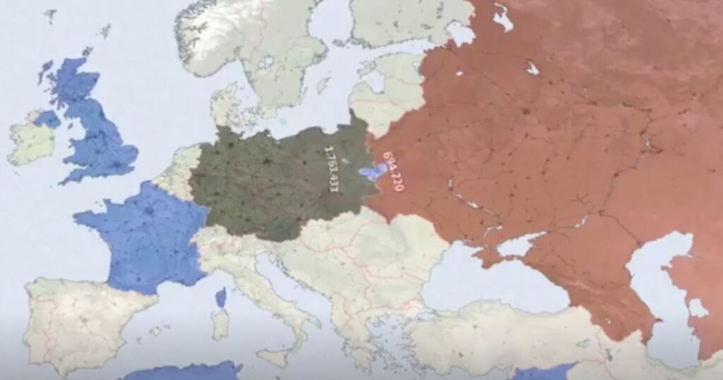 این نقشه‌ پویا روند پیشروی و شکست آلمان‌ در جنگ‌جهانی‌دوم را نشان می‌دهد + ویدیو
