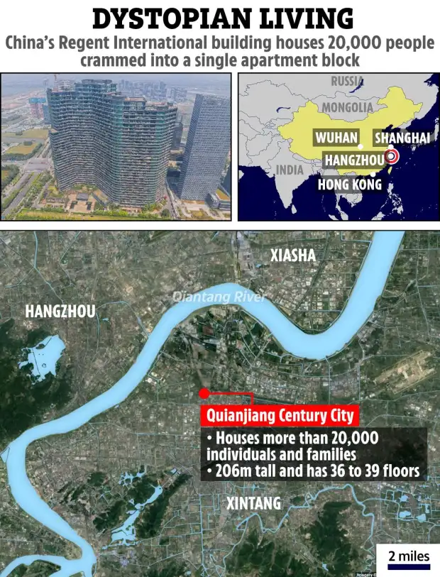 شهرک آپارتمانی در چین که 20 هزار ساکن آن هرگز نیازی به خارج شدن ندارند