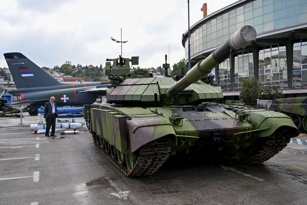 photograph shows the m84 as2 battle tank displayed at the news photo 1706736899