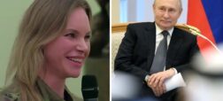 شوخی ولادیمیر پوتین با افسر زن ارتش روسیه و خنده های شیطنت آمیز او + ویدیو