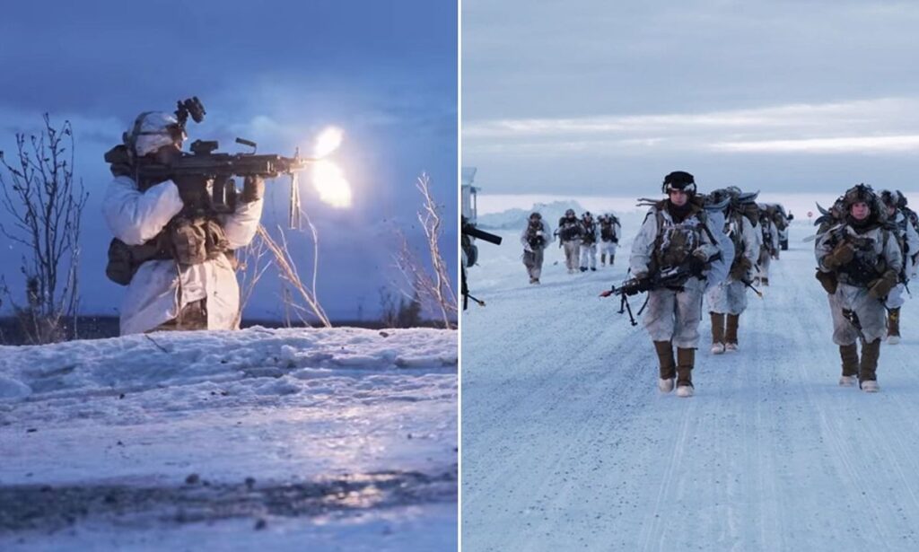 تمرینات طاقت فرسای سربازان آمریکایی در دمای زیر صفر در آلاسکا + ویدیو