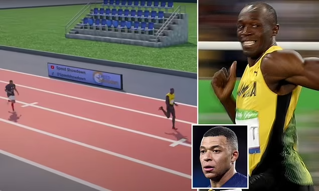 شبیه سازی سه بعدی مسابقه دوی کیلیان امباپه با سریع ترین دونده جهان + ویدیو
