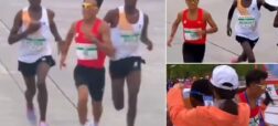 ۳ دونده آفریقایی در نیمه ماراتن پکن سرعت خود را کم کردند تا دونده‌ چینی اول شود + ویدیو