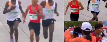 ۳ دونده آفریقایی در نیمه ماراتن پکن سرعت خود را کم کردند تا دونده‌ چینی اول شود + ویدیو