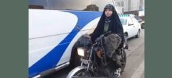 ویدئوی پربازدید از موتورسواری و تک چرخ زدن زن محجبه ایرانی