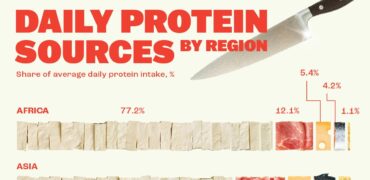نگاهی به اصلی‌ترین منابع پروتئین مصرفی مردم در مناطق مختلف جهان + اینفوگرافیک