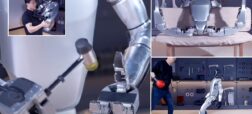 لگد زدن و مشت کوبیدن به ربات‌انسان‌نمای چینی برای نمایش توانمندی‌های آن