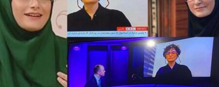 انتشار تصاویر جنجالی از حضور مجری زن سابق صداوسیما در شبکه بی بی سی فارسی
