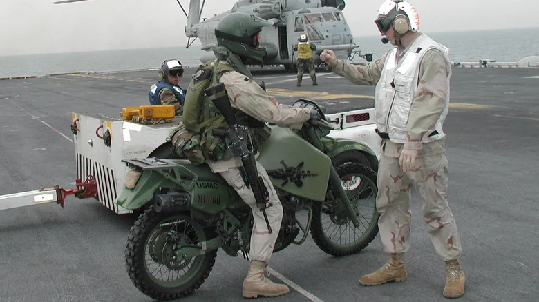 نسخه نظامی موتورسیکلت کاواساکی KLR 650 در خدمت ارتش آمریکا