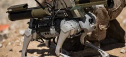 تست سگ رباتیک مجهز به مسلسل تفنگداران دریایی آمریکا