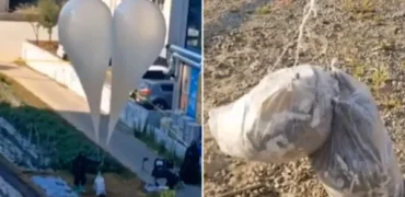 کره شمالی ۲۶۰ بالن پر از مدفوع و زباله را به کره جنوبی فرستاد + ویدیو