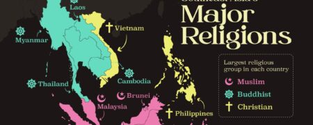 نگاهی به تنوع ادیان در کشورهای جنوب شرقی آسیا + نقشه