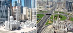 ساخت چهار مسجد جدید در یک چهارراه در شارجه امارات که مورد توجه قرار گرفت + ویدیو