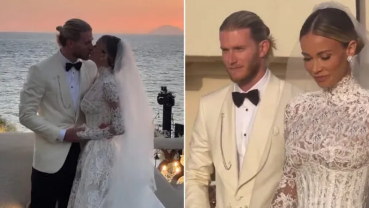 لوریس کاریوس دروازه‌‌بان نیوکاسل با مجری ایتالیایی در سیسیل ازدواج کرد