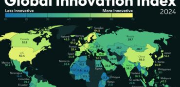رتبه‌بندی کشورها بر اساس شاخص جهانی نوآوری در سال ۲۰۲۴ + نقشه