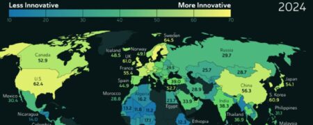 رتبه‌بندی کشورها بر اساس شاخص جهانی نوآوری در سال ۲۰۲۴ + نقشه