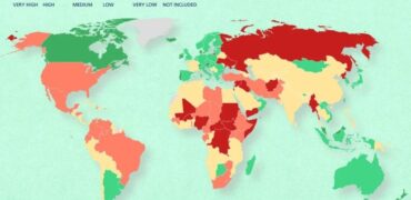 رتبه‌بندی کشورها بر اساس شاخص جهانی صلح در سال ۲۰۲۴ + اینفوگرافیک