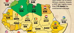 سرانه تولید ناخالص داخلی کشورهای آفریقایی در سال ۲۰۲۴ + نقشه